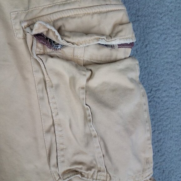 American Eagle Cargo Shorts Men's 33 Heavy Baggy Y2K 12" Khaki Casual Outdoors - Picture 5 of 11